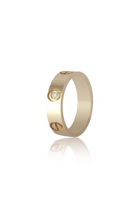 emek mücevher 0.04 Ct. Pırlanta Cartier Model Altın Kadın Alyans