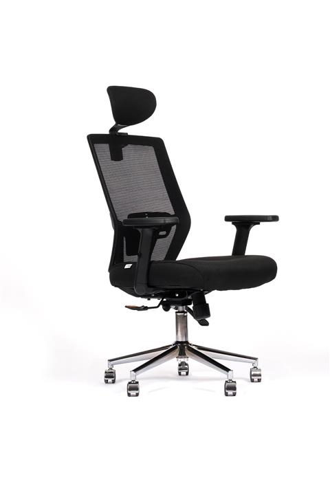 DağOfis Tokyo Fileli Krom Alt Takım Ve Tekerlekli Ofis Koltuğu Çalışma Koltuğu Müdür Koltuğu Fileli Koltuk