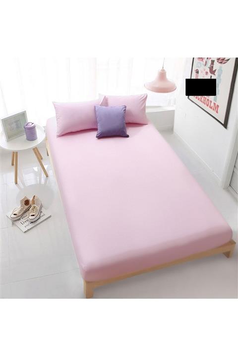 ZBAHOME Lastikli Penye Çarşaf Battal Boy Pamuklu Pembe