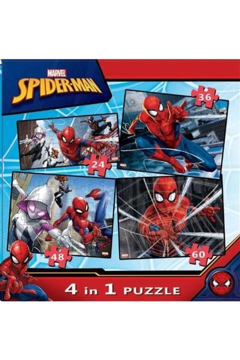 Trio Puzzle 24-36-48-60 Parça Spiderman 4 In 1