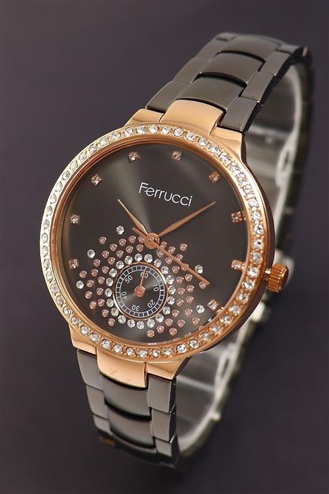 Ferrucci Kadın Siyah Taşlı Model Kol Saati