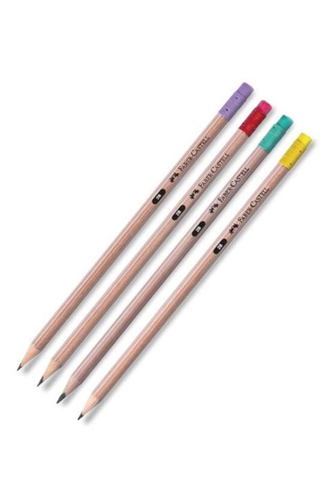 Faber Castell Natural Silgili Kurşun Kalem 4'lü