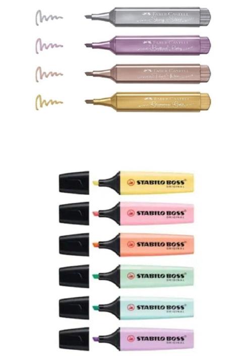 Stabilo Boss 6renk Faber Metalik 4renk 10'lu Fosforlu Set