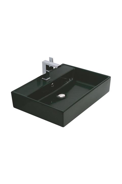 ALVİT Archıtect 45*55 Cm Tezgah Üstü Lavabo Parlak Siyah
