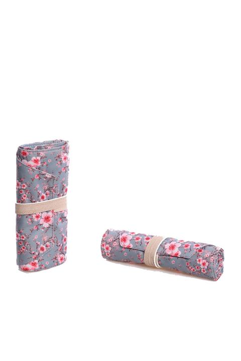 KAUKKO Roll Art Kalem Kutusu 20x56 Cm (k2193) Gri Çiçekli