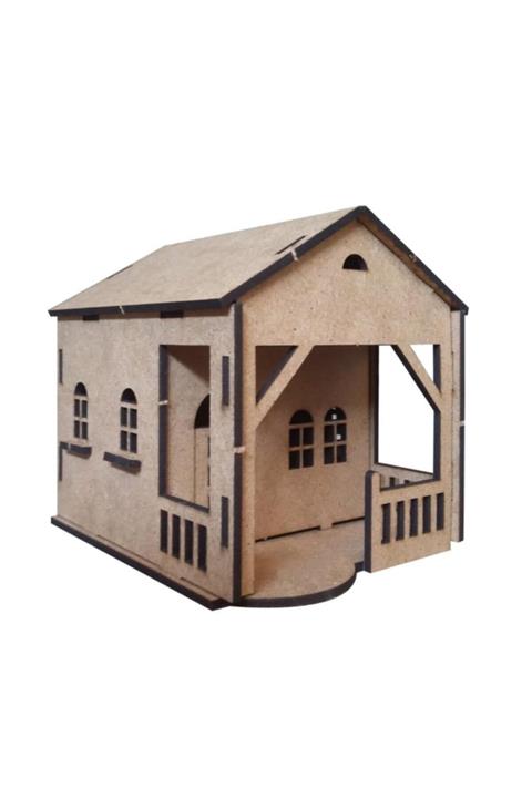 Ahşap Maket Balkonlu Ev - 10.5x9.5 Cm