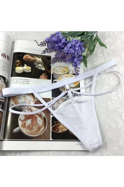 Maly Love Kadın Halka Detaylı Saten String Tanga