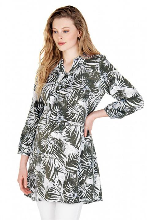 Ebru Hamile Ebru Haki Tropikal Hamile Tunik