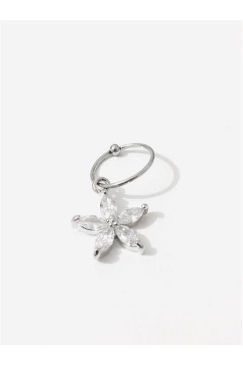 Jaida Moda 316l Cerrahi Çelik Zirkon Taşlı Çiçek Sallantılı 10mm Helix Piercing