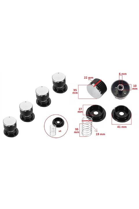 Universal Siyah Luxell Fırın Ocak Şofben Set Üstü Ocak Düğmesi 1 Li Takım