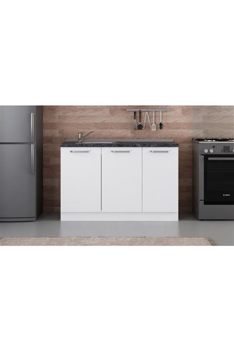 Minar 130 cm Mutfak Dolabı Beyaz 130-b1-alt Modül