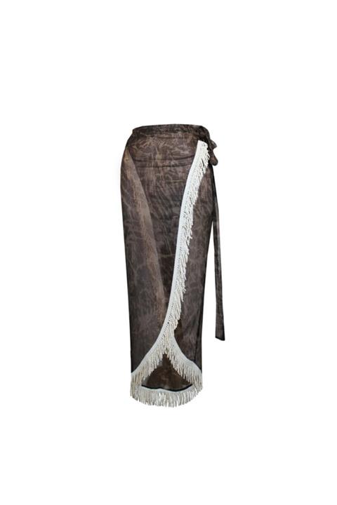 GRACE&KELLY Leopar Püsküllü Pareo