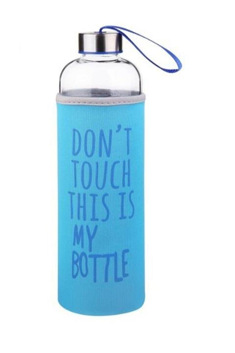 afifehome My Bottle Borosilikat Cam Matara 1000 Ml Borcam Su Şişesi 1 Lt Mavi