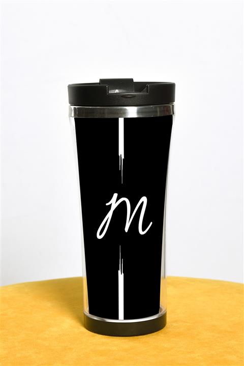 Zuzzupixx Siyah Harf Termos Bardak M Harfi