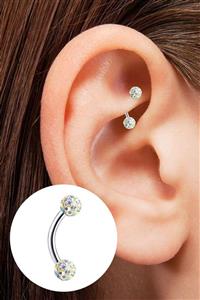 Salyangoz Company Taşları Renk Değiştiren Swaroski Taşlı Kaş,rook,helix,kıkırdak Piercingi Rnkswa02
