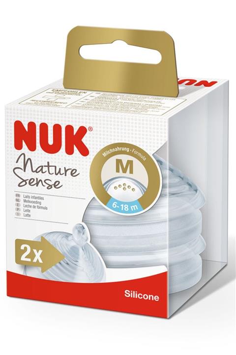 Nuk Nature Sense Biberon Emziği Silikon 6-18 Ay Orta Akışlı 2'li Paket