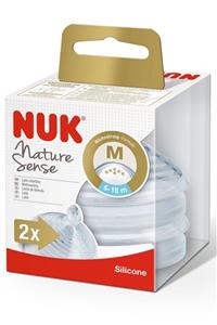 Nuk Nature Sense Biberon Emziği Silikon 6-18 Ay Orta Akışlı 2'li Paket