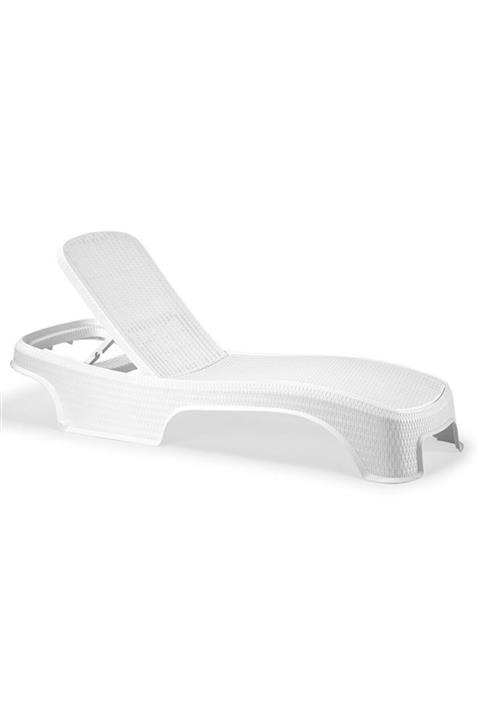 Omnipazar Sy2536 Beyaz Brezza Royal Rattan Lüks Şezlong