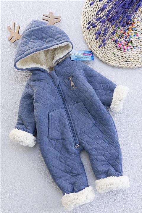 Babymod Geyik Figürlü Peluş Astarlı Erkek Bebek Astronot Tulum