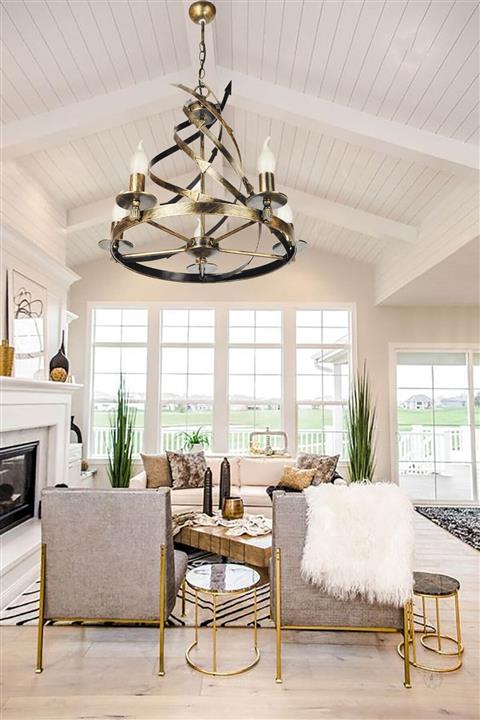 VENON Bankok 5'li Kasa Siyah Sarı Patine Avize