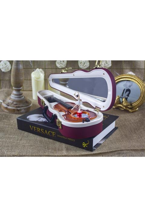 Viselia Keman Ve Keman Kutusu Tasarımlı Balerinli Müzik Kutusu