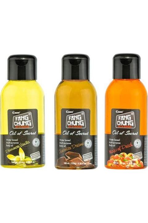 Fang Chung Vanilya Çikolata  Kayısı Aromalı Masaj Yağı 100ml Seti