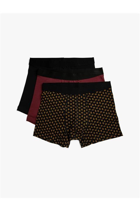 Koton Erkek Siyah Desenli Boxer 2KLM91380MK