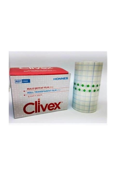 CLICKLEN Clivex Roll Su Geçirmez Şeffaf Film Yara Örtüsü 10 Cm X 9.14 Metre Rulo