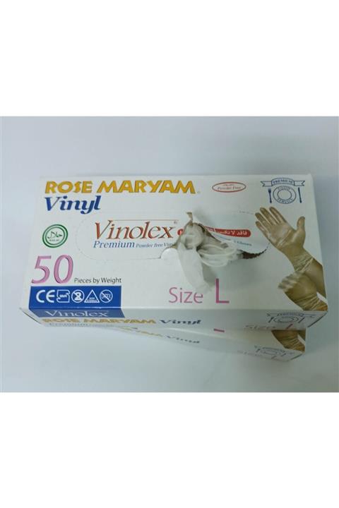 MİBES Cerrahi Pudrasız Vinil Eldiven 50 Li Medium-large