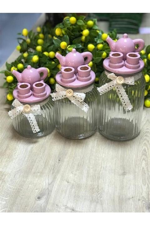 MİEN Figürlü 3 Lü Cam Kavanoz