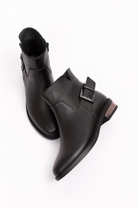 Pelle Piel Kadın Hakiki Deri Siyah Bot