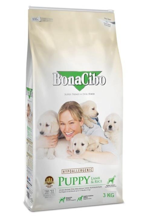 BonaCibo Puppy Lamb Rice Kuzu Etli ve Pirinçli Yavru Köpek Maması