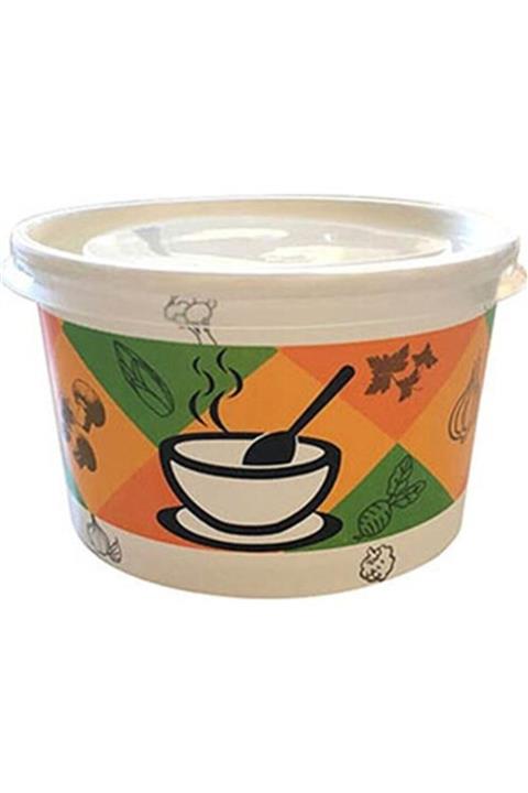 Niceplast Karton Çorba Kasesi 16 Oz + Kapak Orega 25 li 1 Pk