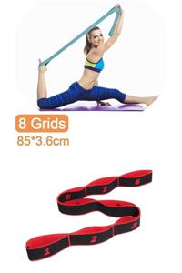TechnoSmart 8 Farklı Seviyeli Kırmızı Direnç Bandı Spor Egzersiz Aerobik Pilates Squat Lastiği Fitness Yoga