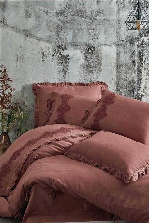 Ecocotton Koyu Somon Organik Pamuk Saten Ecolarge Nevresim Takımı 240*220 Alisa