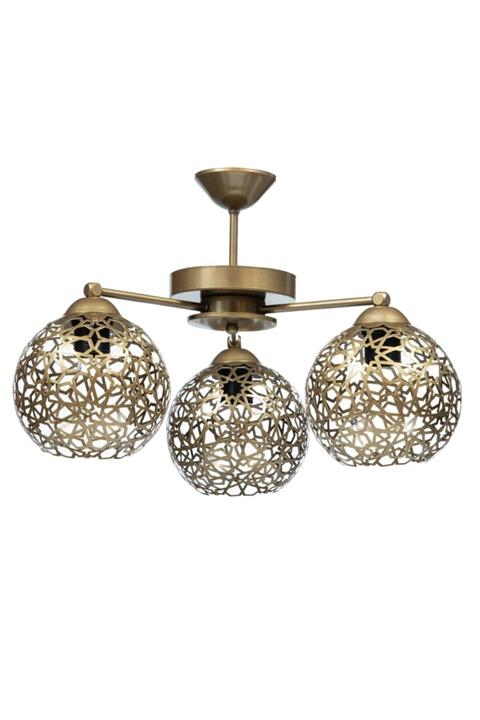 Sinem Avize Flora Eskitme Motifli Lüks 3'lü Avize