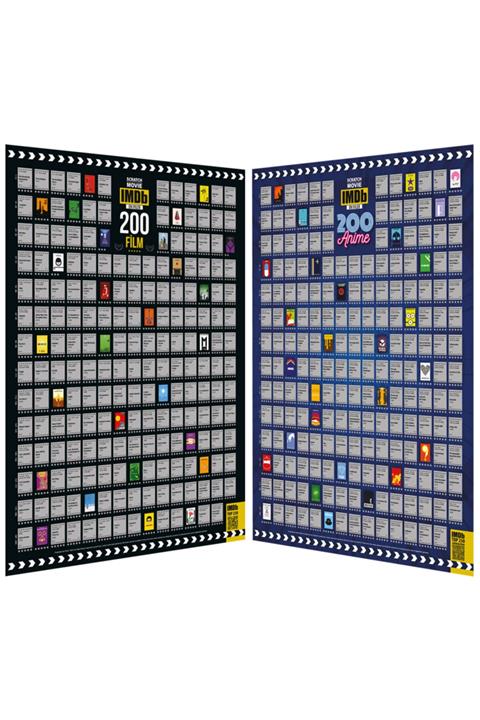 Scratch Map Kazı Izle Imdb 200 Anime + 200 Film Tüm Zamanların En Iyi 400 Filmi 2li Poster Seti Dev Boy Xl