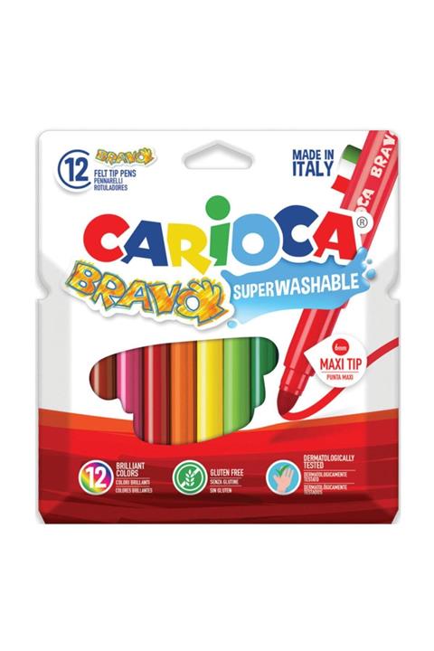 CARIOCA Bravo Süper Yıkanabilir Keçeli Kalem 12'li