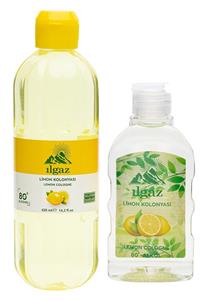 ILGAZ Limon Kolonyası 420 Ml + 225 Ml Ikili 80 Derece Kolonya Eau De Cologne