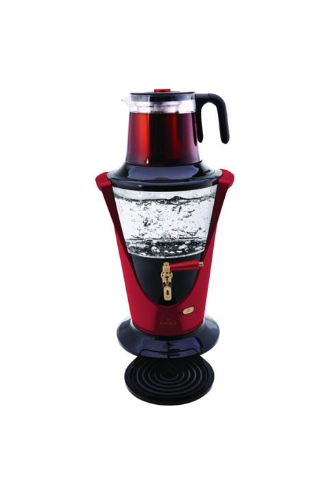 Karaca Retro Kırmızı Cam Semaver