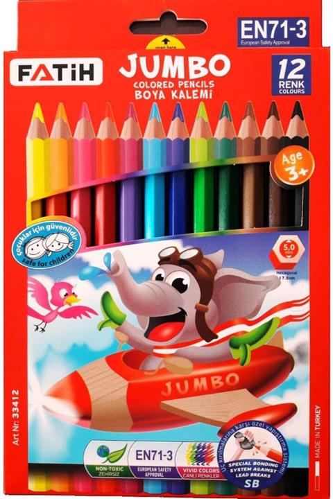 Şahinler Jumbo Üçgen Kuru Boya Kalemi 12'li