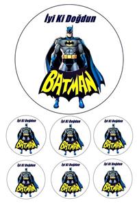 Pasta9 Yenilebilir Pasta Resmi Batman Pirinç Kağıdından 6-8-10 Kişilik Pastaya Uygun 16 Cm