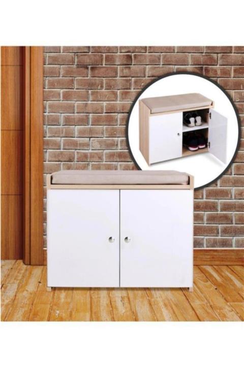 Mimilos A4 Minderli Ayakkabılık Puf Oturaklı Ayakkabı Dolabı