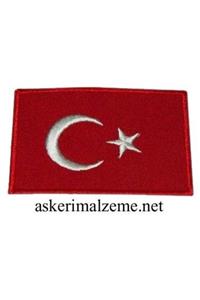 SİNGLE SWORD Türk Bayrağı Arması Cırtlı Patch, Peç Model