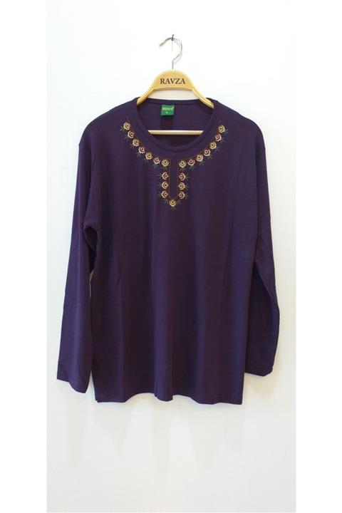Ravza giyim Mor Yaka Işleme Anne Buluz