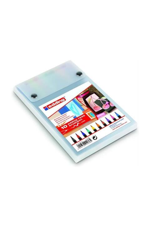 Edding 1340 Brushpen Fırça Uçlu Kalem 10 Renk Pp Kutu