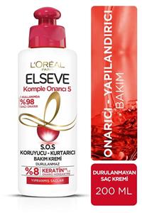 ELSEVE Komple Onarıcı 5 Yıpranmış Saçlar Için Keratinxs Içeren S.o.s Koruyucu-kurtarıcı Bakım Kremi 200 ml