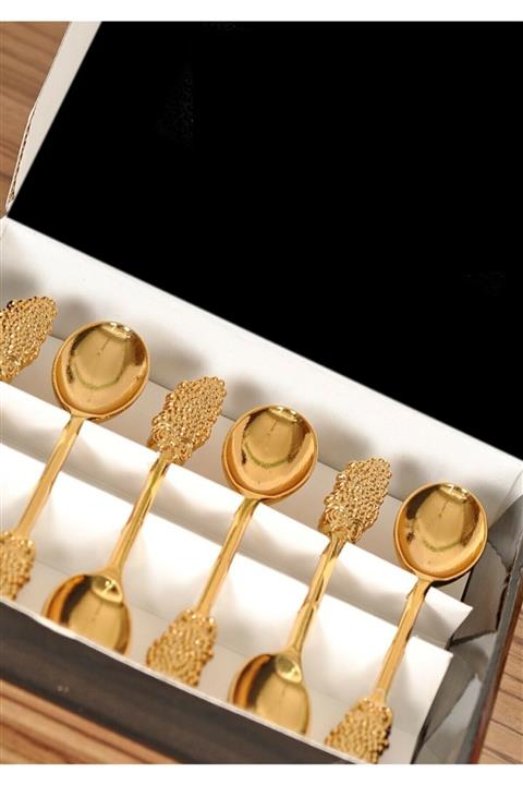 Go İthalat Çay Kaşığı Üzüm Model Gold Renk