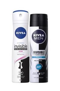 Nivea Black&white Clear Kadın Deodorant 150 Ml + Black&white Fresh Erkek Deodorant 150 Ml 2'li Paket Set