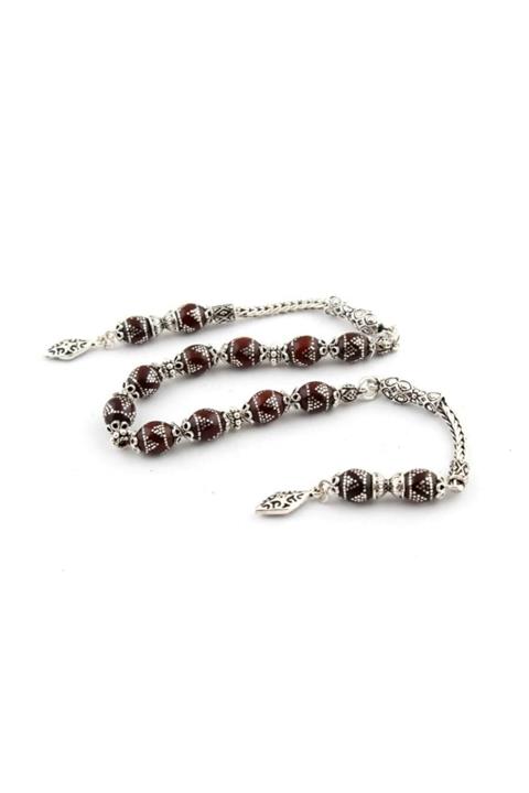 Taşhane Kuka Gümüş Işlemeli Zaza Tesbih 925 Ayar Gümüş Püsküllü